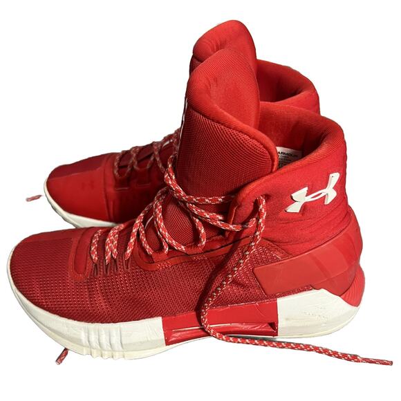 SHOES Red UnderArmour High Tops Size US6 - Picture 2 of 7